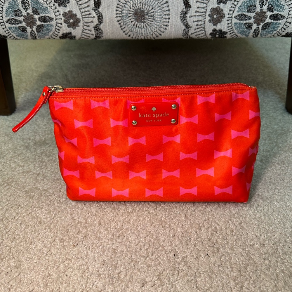 Kate Spade Cosmetic Makeup Bag Orange Pink
